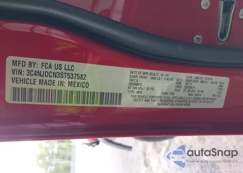 2025 Jeep Compass Limited 4X4 from USA, damaged, VIN 3C4NJDCN3ST537582